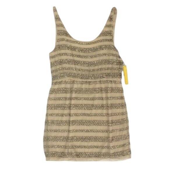 Vintage NWT Alice & Olivia Luxury Designer Nude Beaded Scoop Back Tank Dress - Picture 10 of 16